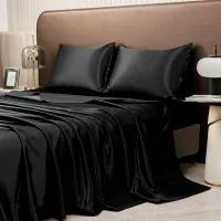 Silky Satin Cooling Bed Sheet Set thumbnail 3
