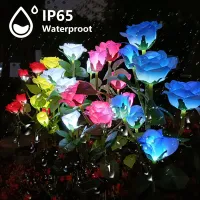 Solar Rose Flower Garden Lights thumbnail 1