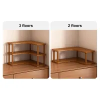3-Tier Wooden Corner Shelf Organizer thumbnail 3