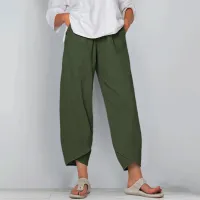 Women Cotton Linen Harem Pants thumbnail 2