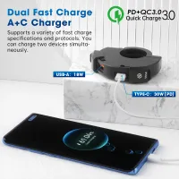 48W Motorcycle Phone Charger Mount thumbnail 3
