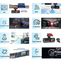 4K Dual Lens Dash Cam with WiFi & GPS thumbnail 4