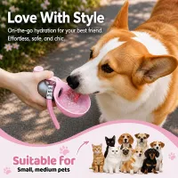 Portable Stainless Steel Dog Water Bottle 285ml thumbnail 3