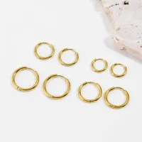 Gold Plated Huggies Earrings Set 4-Pair thumbnail 4