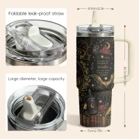 Night Sky & Mountains Velaris Vacuum Flasks 40oz 3rd Gen Vacuum Insulated Stainless Steel Car Tumbler Cup with Handle Straw Lid thumbnail 5