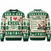 Spreadsheet Santa Ugly Christmas Sweater thumbnail 3