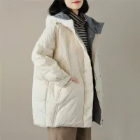 Women's Long Hooded Down Puffer Coat thumbnail 2