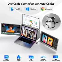 15.6" Portable Triple Screen Laptop Extender thumbnail 5