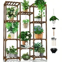10-Tier Wood Plant Stand thumbnail 1