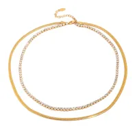 18K Gold Plated Snake Chain Necklace thumbnail 2