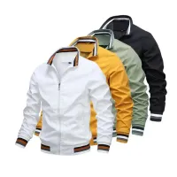 Men's White Waterproof Windbreaker Jacket thumbnail 1