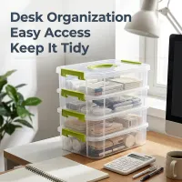 Clear Stackable Storage Box Drawers thumbnail 1