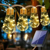 Solar Hemp Rope Fairy Lights thumbnail 1