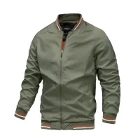 Men's Black Slim Fit Bomber Jacket thumbnail 1