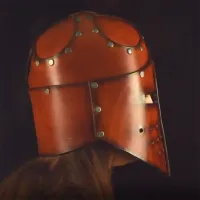 Medieval Knight Leather Helmet Mask thumbnail 6
