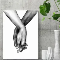 Minimalist Hand in Hand Love Wall Art thumbnail 5