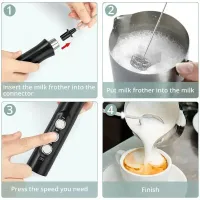Wireless Rechargeable Milk Frother 3-Speed thumbnail 5