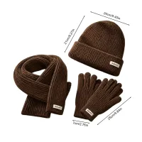 Winter Knit Beanie Scarf Gloves Set thumbnail 6