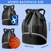 Sports Drawstring Backpack with Shoe Compartment thumbnail 6