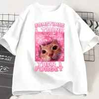 Cat Meme Think Then Forget Tee thumbnail 2