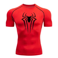Spider Print Men's Compression Shirt thumbnail 5