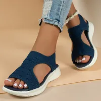 Women's Mesh Knitted Wedge Sandals thumbnail 1