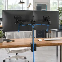 Dual Monitor Stand Adjustable Desk Mount thumbnail 7