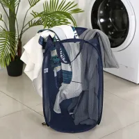 Folding Mesh Laundry Basket with Handle thumbnail 2