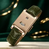 Square Dial Quartz Watch with Leather Strap thumbnail 5