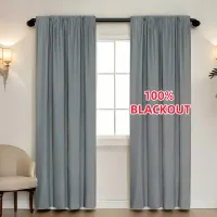 Blackout Thermal Curtain with Black Backing thumbnail 3
