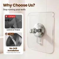 Drill-Free Adhesive Wall Hooks thumbnail 3
