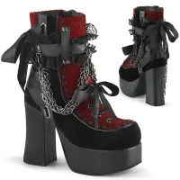 Gothic Chain Lace-Up Ankle Boots thumbnail 1