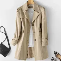 Korean Slim Trench Coat Women thumbnail 3