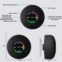 Водонепроницаемый Bluetooth-динамик для души с RGB-подсветкой thumbnail 5