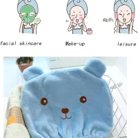 Microfiber Dry Hair Cap with Bear Embroidery thumbnail 4