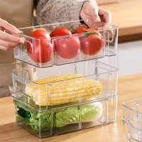 Clear Divided Fridge Storage Bins thumbnail 4