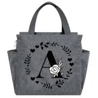 Cute Grey Garland Letter Thermal Lunch Bag thumbnail 3