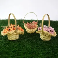 Mini Braid Flower Basket with Handle thumbnail 2