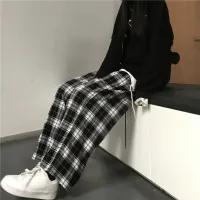 Black Plaid Oversize Baggy Sweatpants thumbnail 5