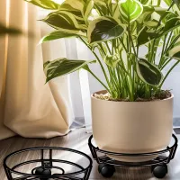 Black Metal Plant Stand Heavy Duty thumbnail 1