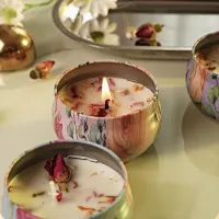 Vintage Flower Scented Soy Candle Jar thumbnail 6