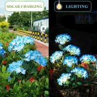 Blue Hydrangea Solar Stake Lights thumbnail 3
