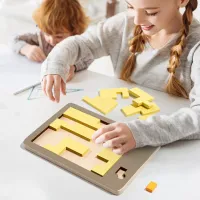 Wooden Geometric Brain Teaser Puzzle thumbnail 2