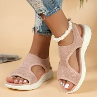 Women's Mesh Knitted Wedge Sandals thumbnail 6