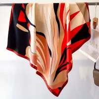 Abstract Silk Square Scarf 90x90cm thumbnail 6