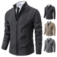 Cashmere Knitted Sweater Coat for Men thumbnail 2