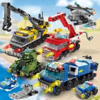 6-in-1 City Vehicle Building Blocks Set thumbnail 1