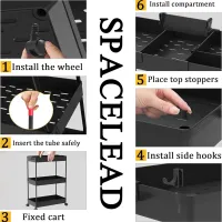 SPACELEAD Slim 3-Tier Rolling Cart thumbnail 5
