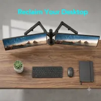 Dual Monitor Stand Adjustable Desk Mount thumbnail 2