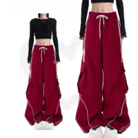 Y2K Striped Wide Leg Cargo Pants thumbnail 3